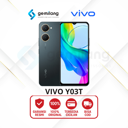 VIVO Y03T 4/64GB 5000MAH 15W WIRED CHARGING HP ANDROID NEW SMARTPHONE ORIGINAL BERGARANSI RESMI
