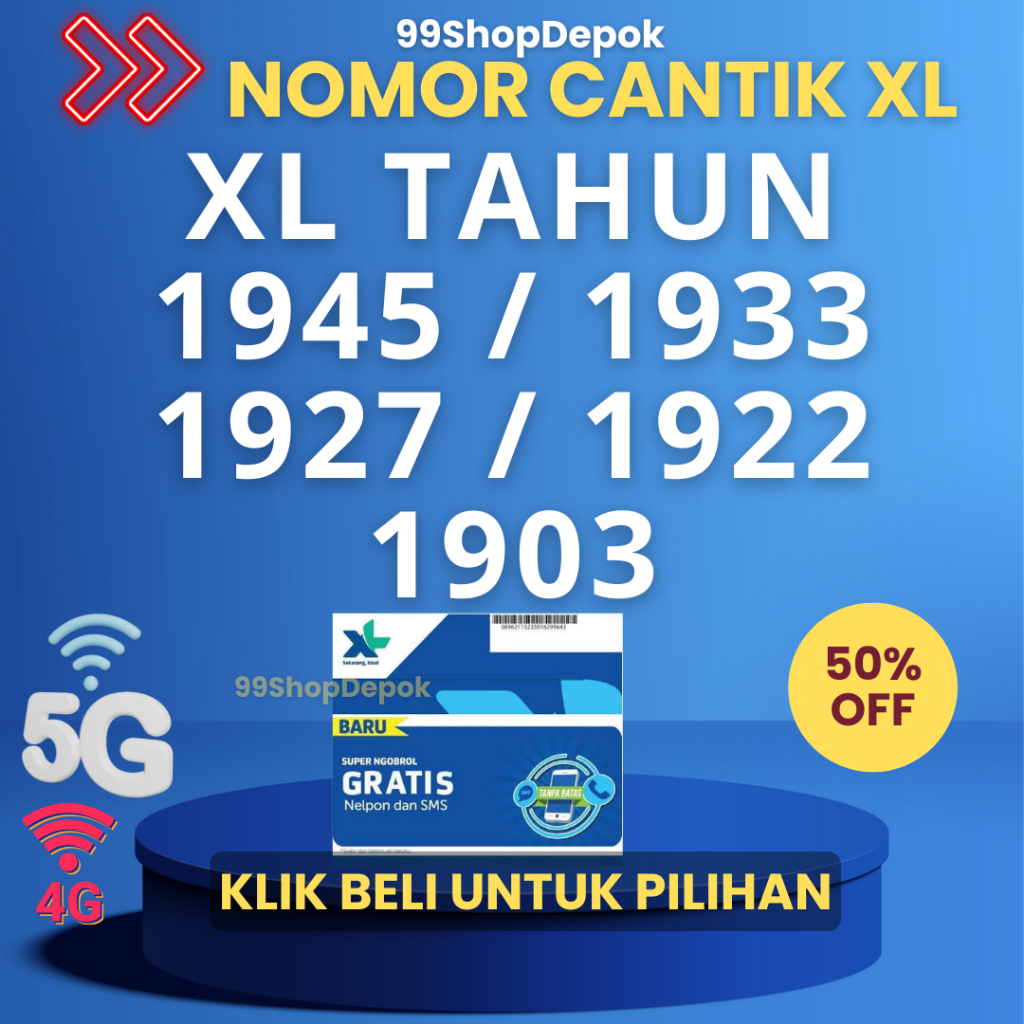 Kartu Perdana Nomor Cantik XL TAHUN 2 - Nomor Cantik XL 4g - Nomer Cantik XL 1996 - No XL Cantik - N