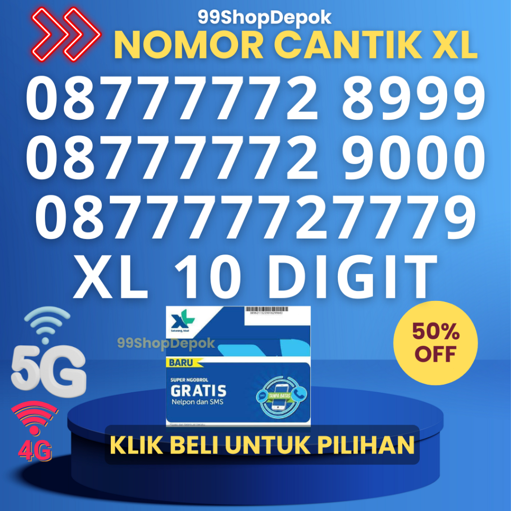 Nomor Cantik XL Kode 380.3 - Nomer Cantik XL 77777 Kartu Perdana XL 4g Nomor Cantik XL 77777 Nomor C
