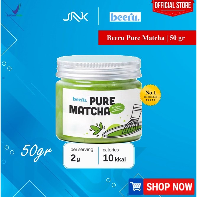

Beeru Pure Matcha 50 Gr | 100% Pure Japanese Matcha Powder Premium Grade Teh Jepang Harvest Quality