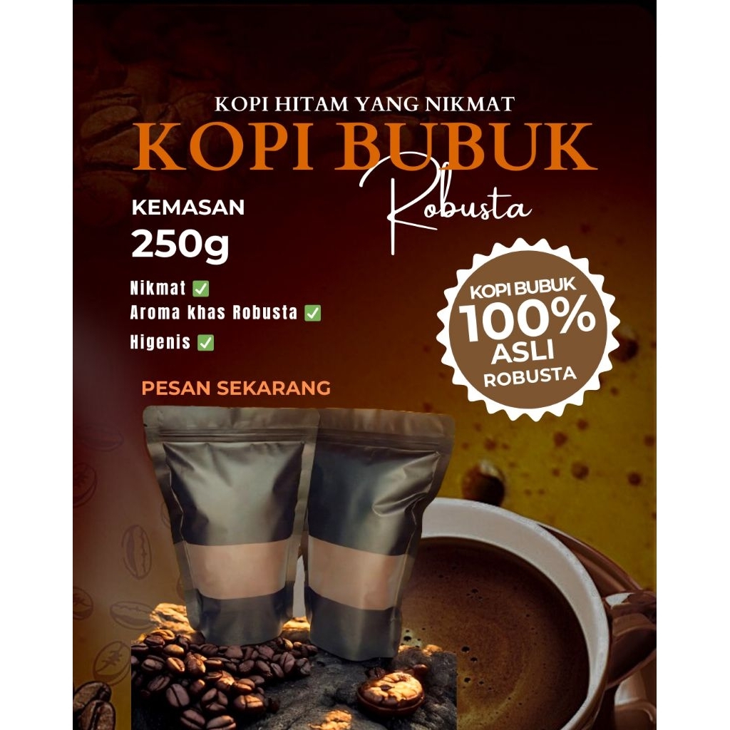 

Kopi Bubuk Robusta Asli Langsung Dari Petani