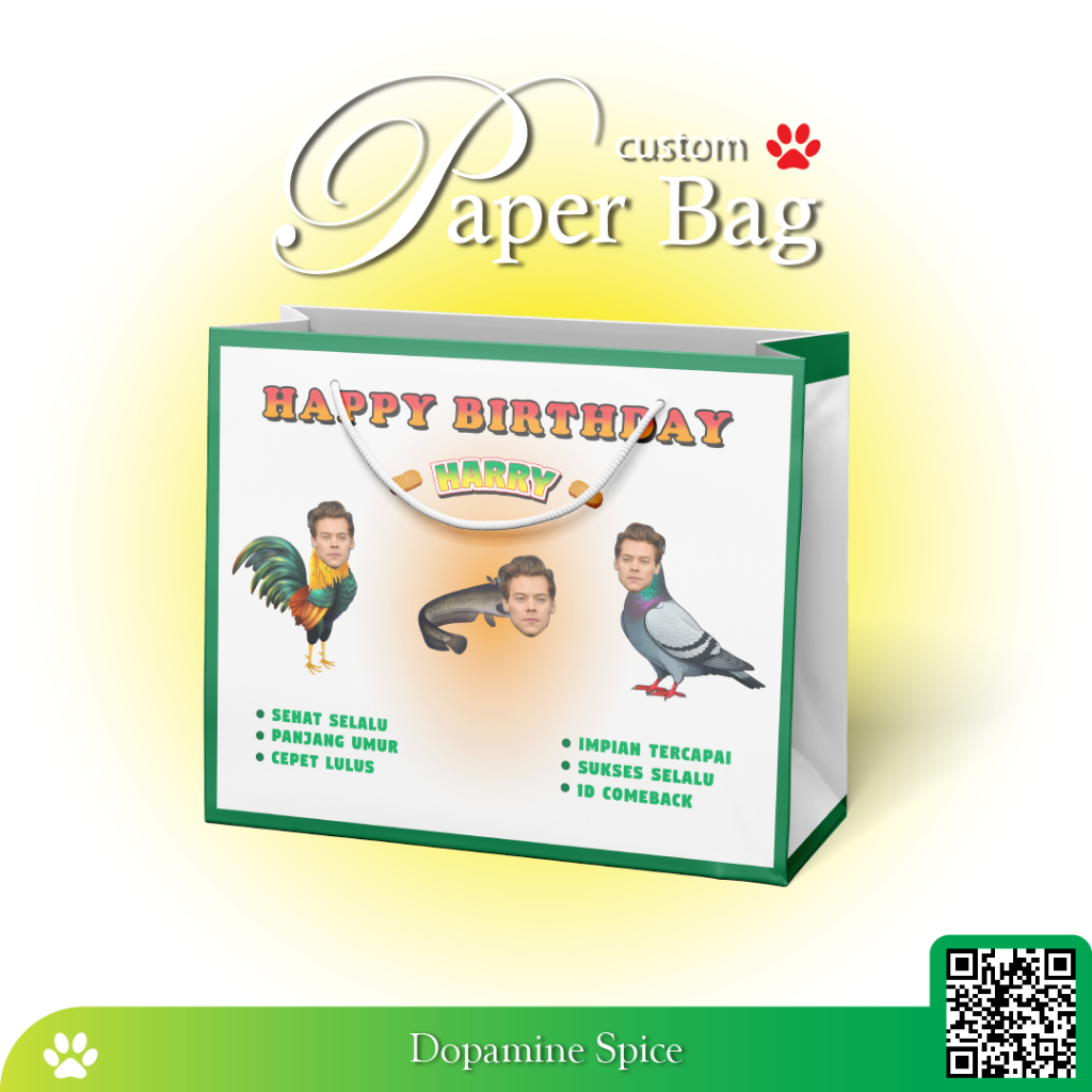

[BEBAS CUSTOM] Custom Paper Bag Ulang Tahun Pecel Lele | Tas kado custom I Kado Unik | Pembungkus Kado | Kado Unik I Tempat Kado, Kado Untuk Pacar Sahabat Keluarga