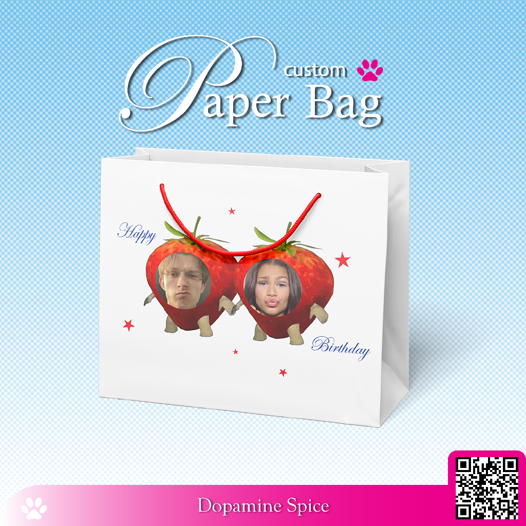 

[BEBAS CUSTOM] Custom Paper Bag Strawbarry Couple | Kado Unik | Pembungkus Kado | Tempat Kado, Kado Untuk Pacar Sahabat Keluarga