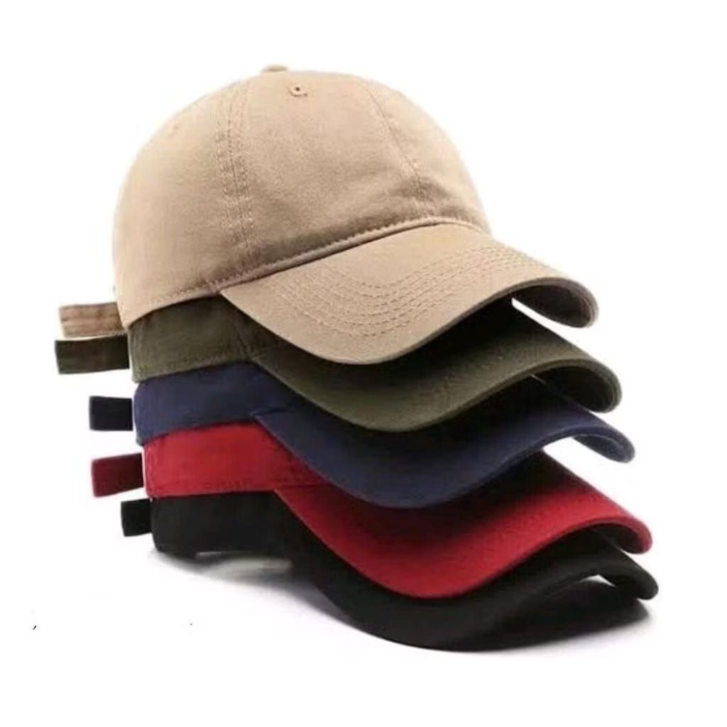 Topi Polos Baseball Pria Wanita Hitam Distro Berkualitas Bahan Rafel Penyetel Cakop dan Rel [ORIGINA