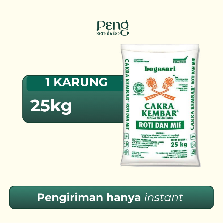 CAKRA KEMBAR Tepung Terigu Karung Untuk Roti dan Mie (25kg)