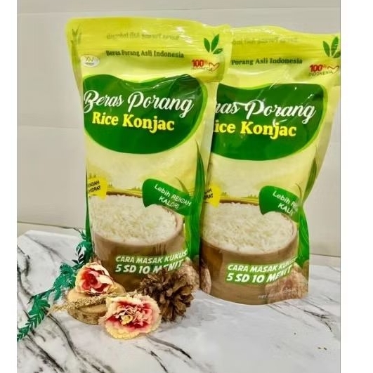 

Beras Porang Rice Konjac Kukus 1kg rendag karbohidrat rendaj kalori rendah gula diet sehat