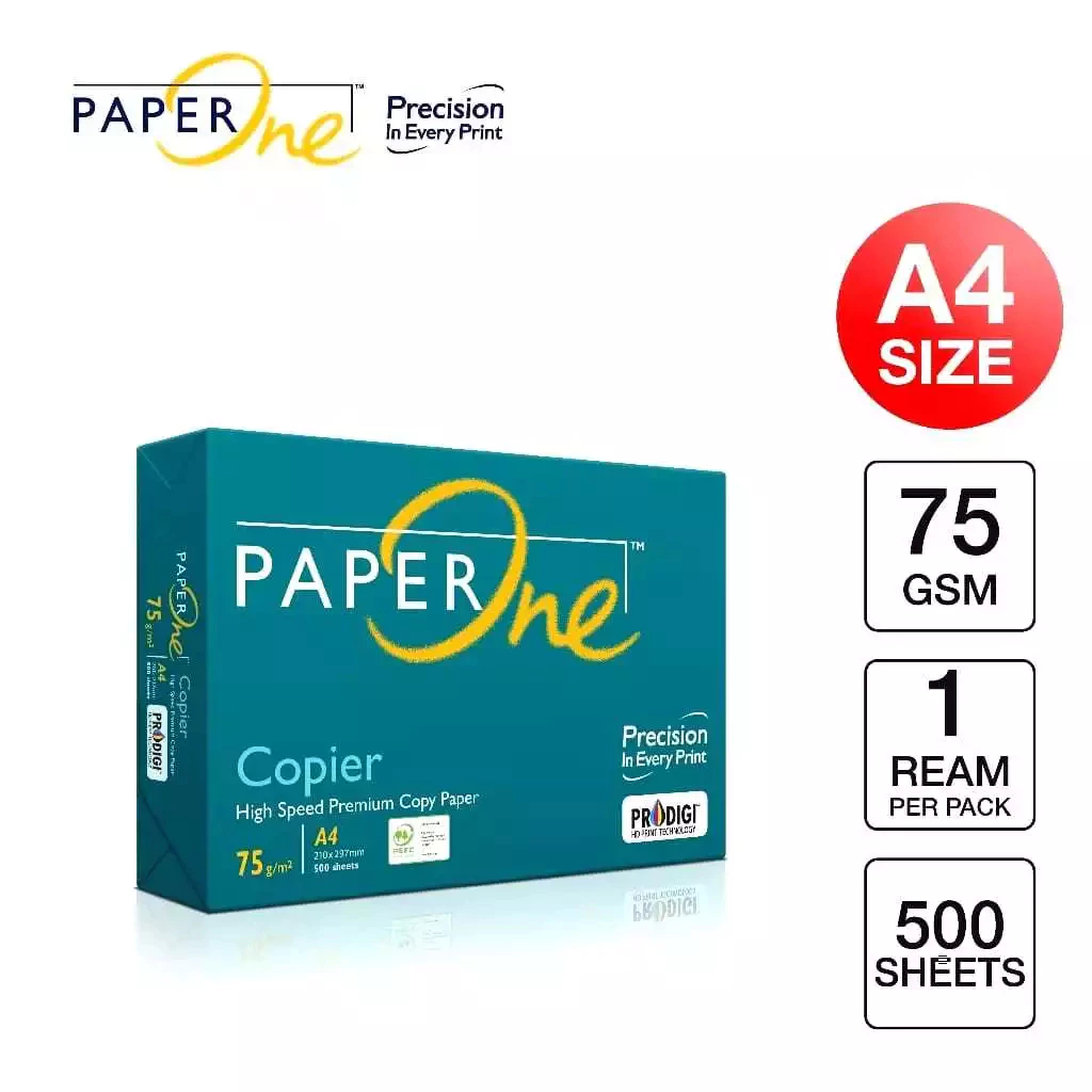 

PAPER ONE Copier A4 Premium 75 GSM High Speed 500 Sheets / Lembar