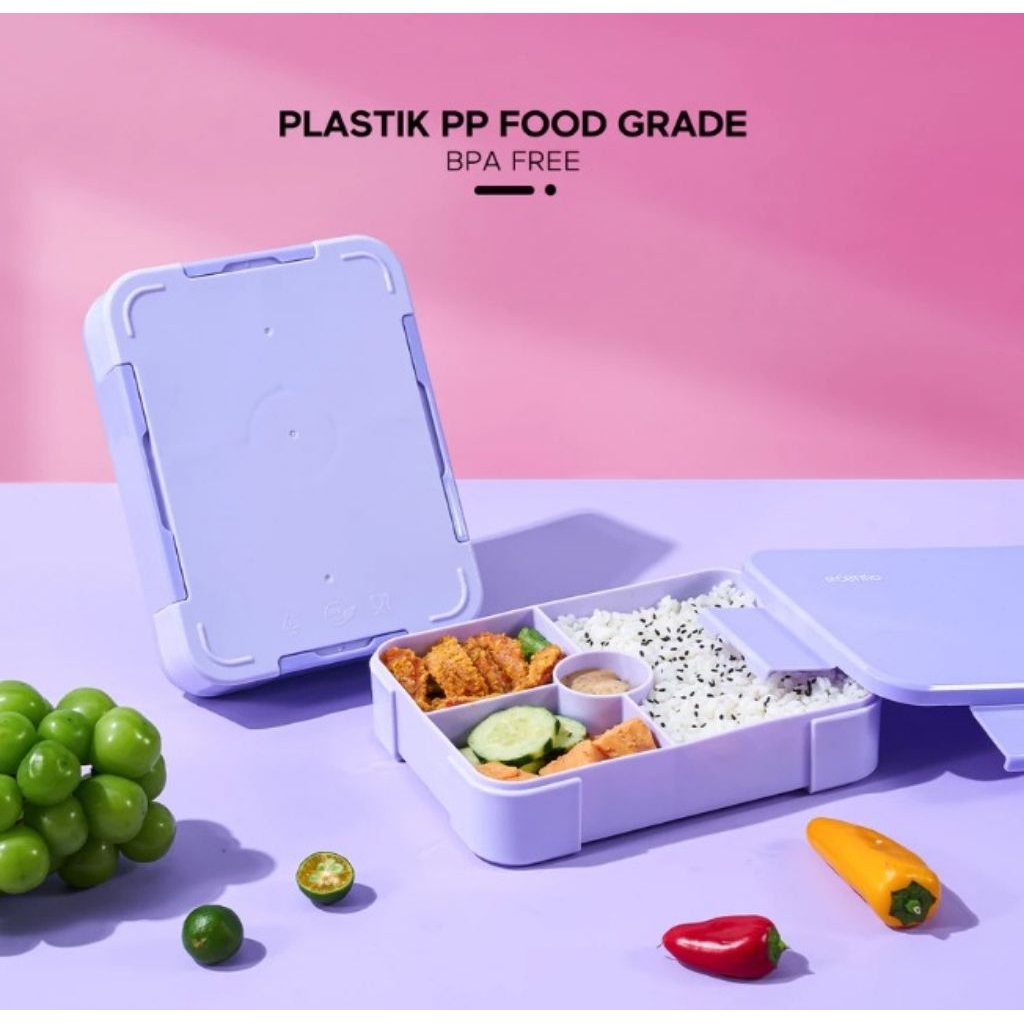 Lunch Box Ecentio 950ml 3skat Kotak makan Tempat makan Anti Tumpah Tempat Kotak makanan Ecentio