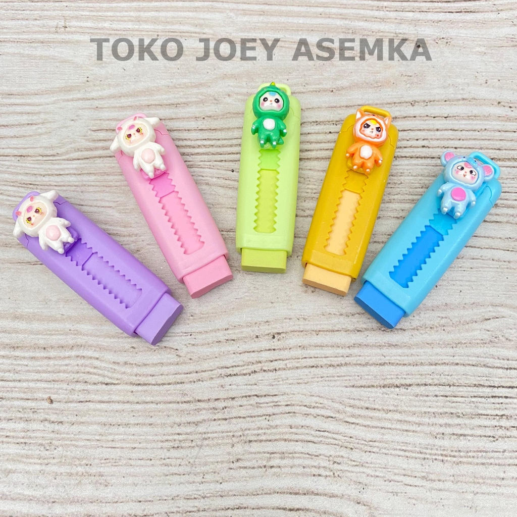 

PENGHAPUS CUTTER BABY THREE SETIP STIP ERASER PUSH PULL SLIDE HACIPUPU POP MART
