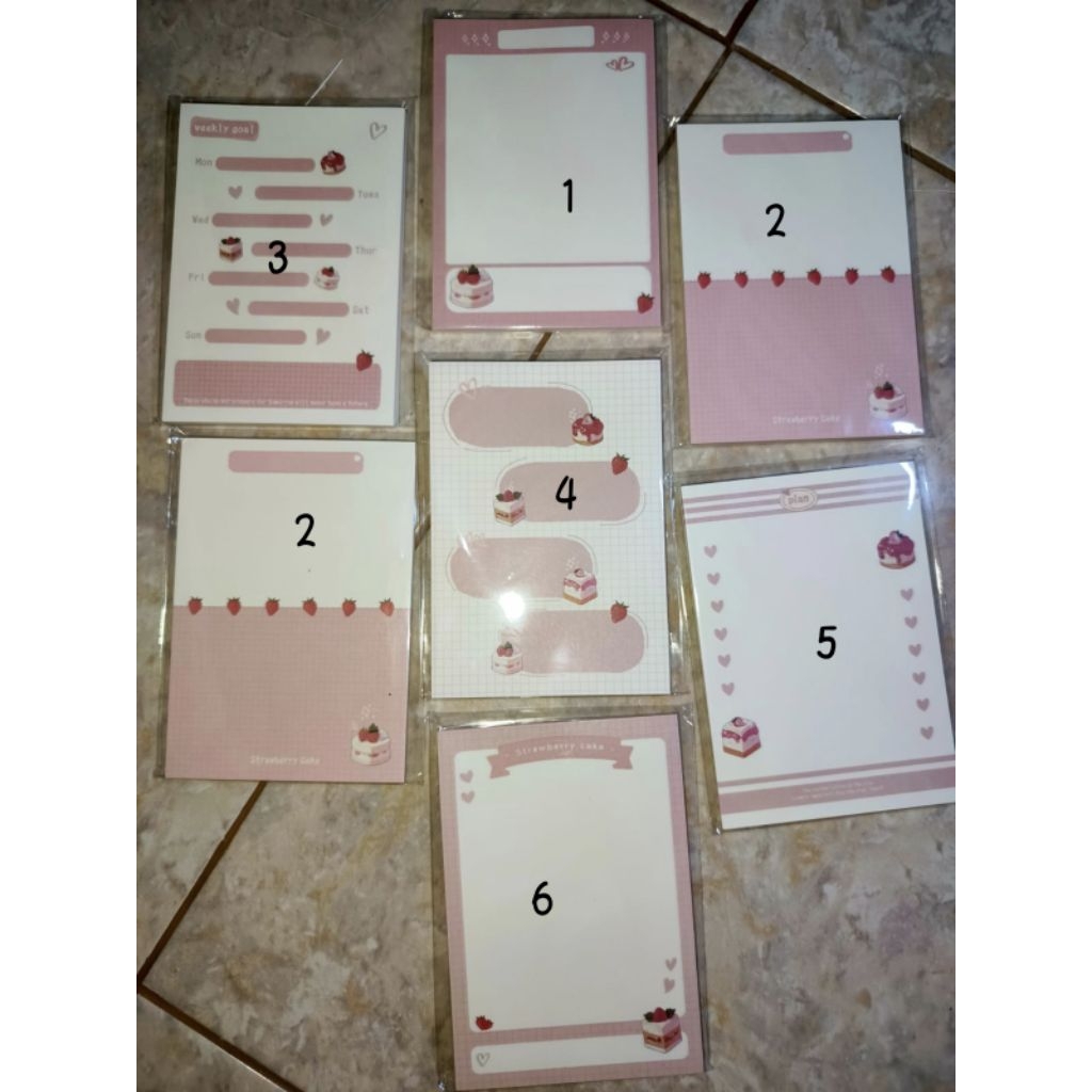 

DarkraiGee - Memopad Notes Strawberry Cake Lucu Murah A7 isi 50 lembar