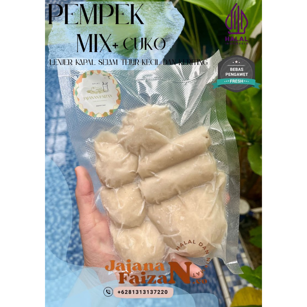 

Pempek Mix Besar isi (Kapal selam,Lenjer kecil,Telur kecil, Keriting)