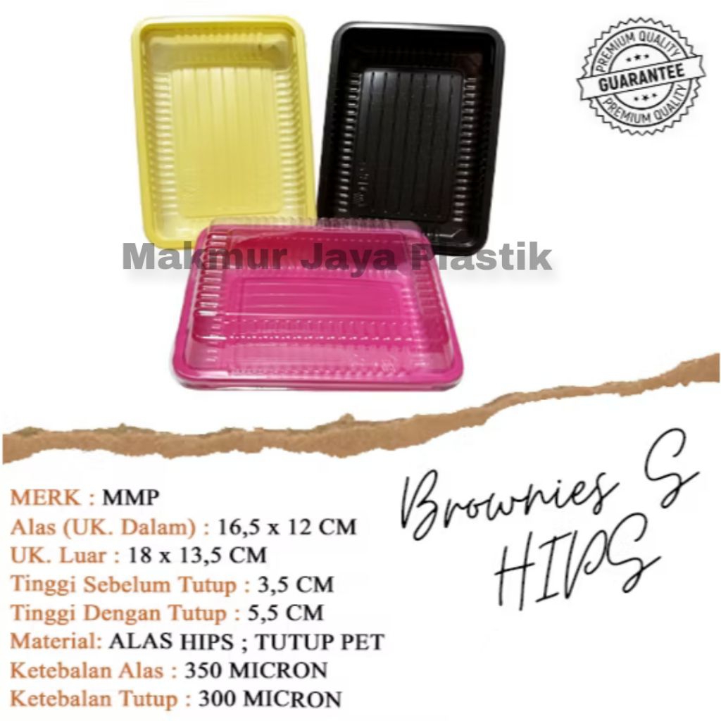 (20 pcs) Mika Brownies S + Tutup/Tray Brownies Kecil Mini/Mika Bronis Kecil/Tray Kue Brownies/Mika B