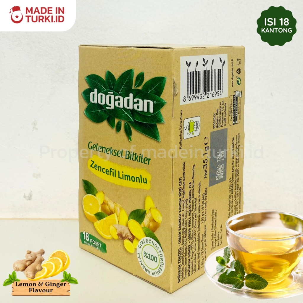 

Dogadan Geleneksel Bitkiler Zencefil Limonlu 18 Tea Bags – Teh Sehat Turki Lemon Jahe Asli Turki 100% Original madeinturki.id