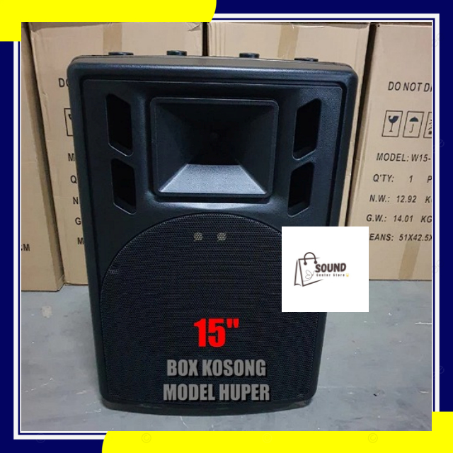 Box speaker fiber plastik 15 inch model HUPER 15in import box kosong tebal