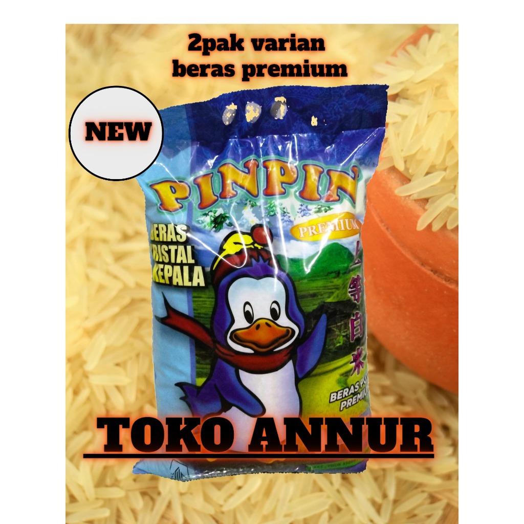 

2pack beras premium pinpin kemasan 5kg berkualitas , varian beras kualitas premium
