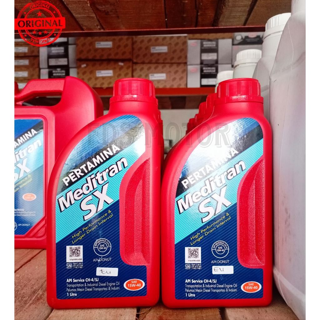 OLI MOBIL PERTAMINA MEDITRAN SX MIN 15W-40 1 LITER ASLI ORIGINAL