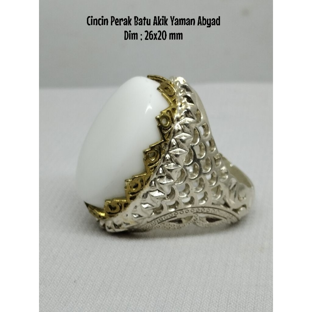 Cincin Perak Batu Akik Yaman Abyad