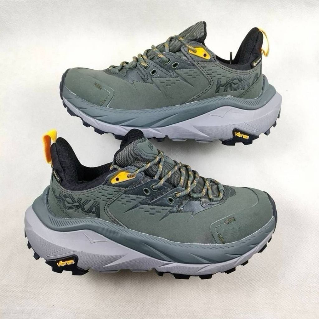 SEPATU BOOT HOKA KAHA LOW GREEN ARMY PREMIUM
