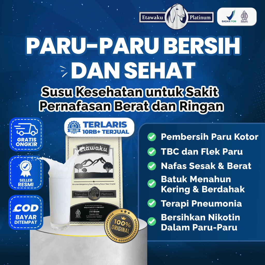 

ETAWAKU PLATINUM ORIGINAL - SUSU KAMBING UNTUK ATASI MASALAH PERNAFASAN