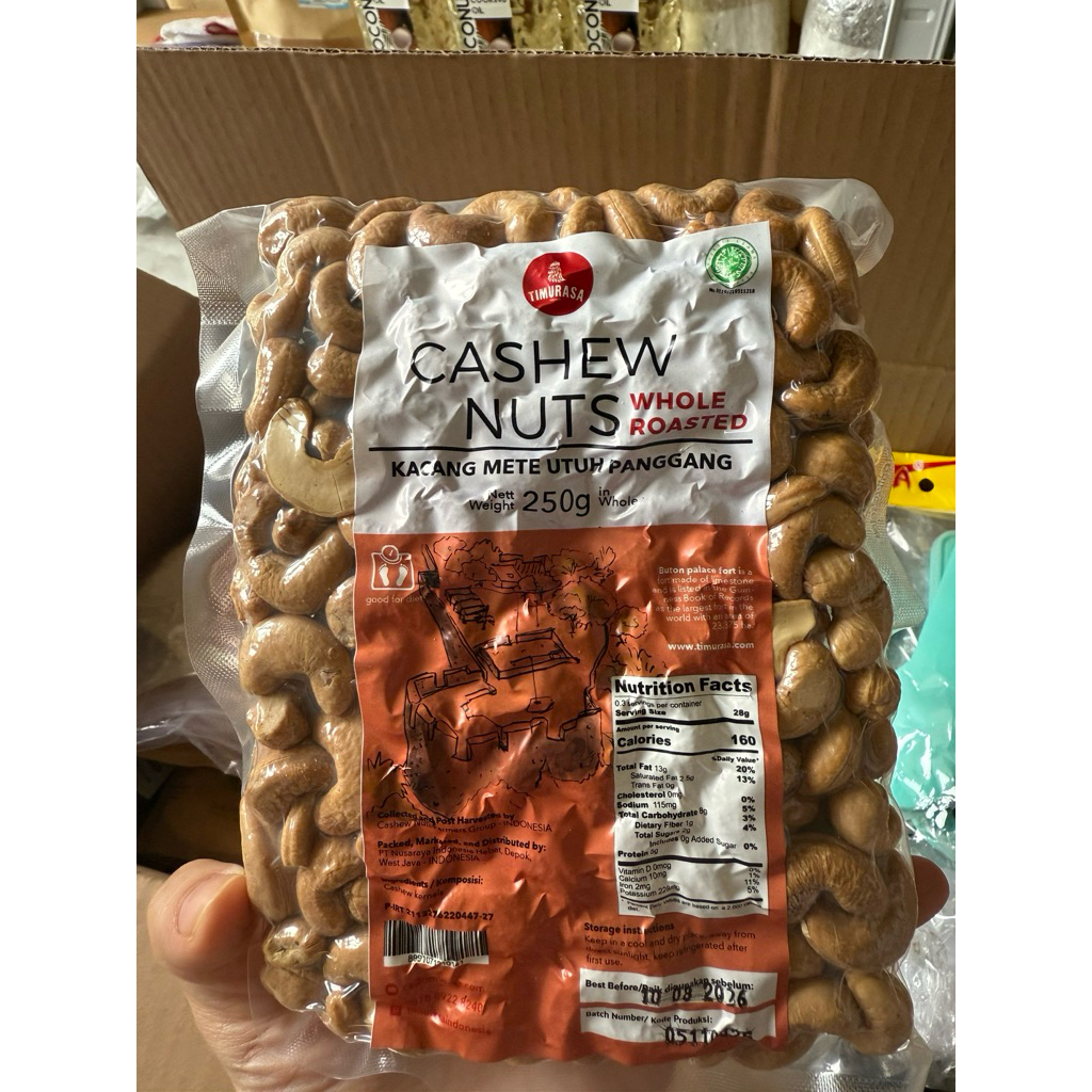 

KACA METE UTUH PANGGANG | KACANG METE PANGGANG TIMUR RASA | CASHEW NUTS 250gr