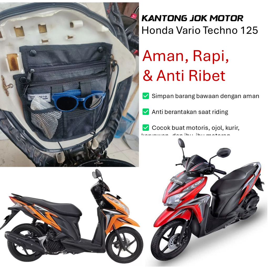 braitmoto Kantong Jok Motor Honda Vario Techno 125 Tekno KZR