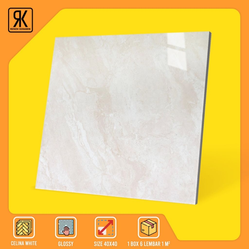 KERAMIK LANTAI GLOSSY MILAN CELINA 40X40
