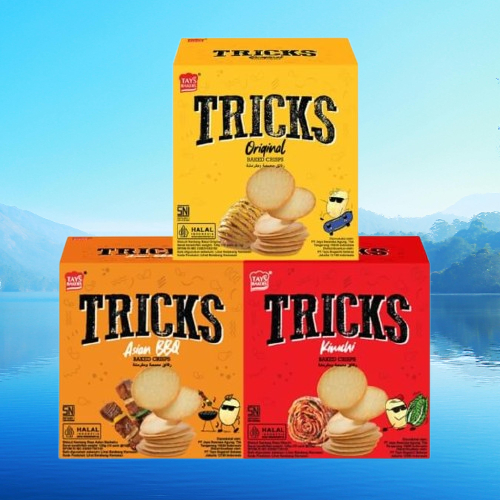 

Tricks Baked Crisps Biskuit Kentang Original / Kimchi / Asian BBQ 1 Box 10 Pcs