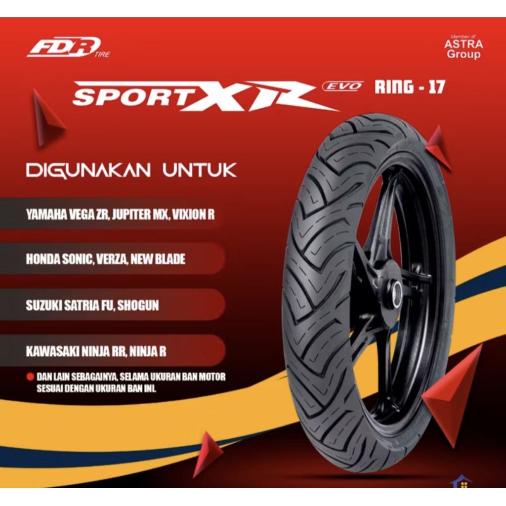 Ban Motor Tubeless FDR Sport XR Evo Ring 17 80/80-17 90/80-17 100/80-17 120/70-17