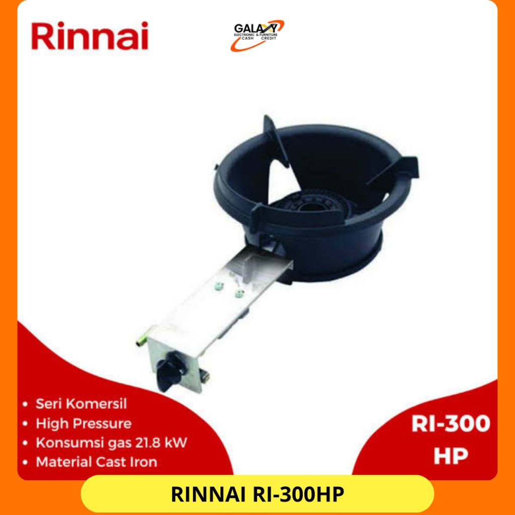 RINNAI Kompor Gas 1 Tungku High Pressure Rinnai RI-300HP Kompor Gas Tekanan Tinggi