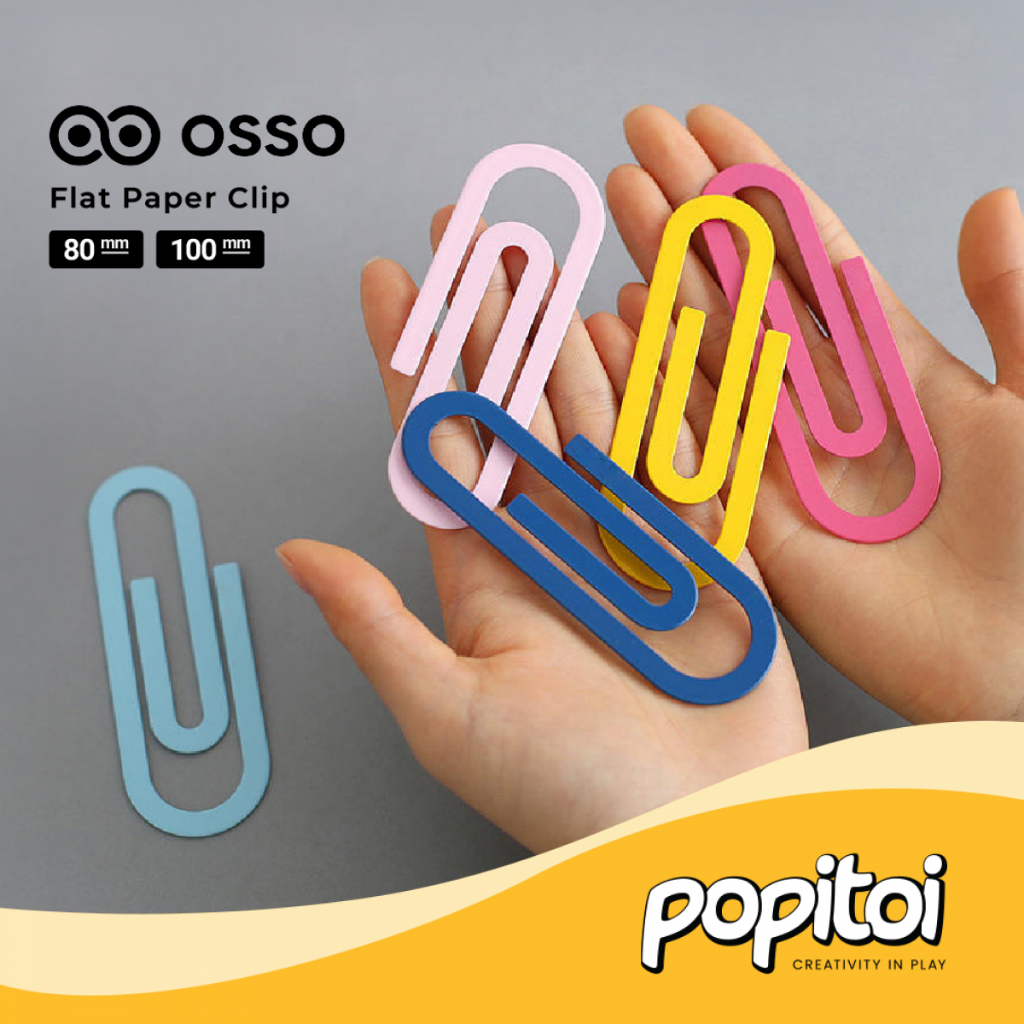 

OSSO Flat Paper Clip Klip Metal Long Jumbo Penjepit Kertas Jilid Bookmark Penanda Buku Halaman