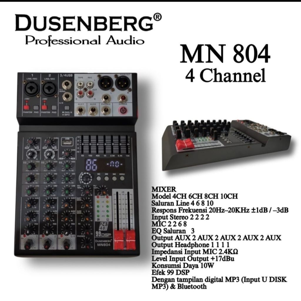 mixer 4 channel bluetooth DUSENBERG MN 804 original