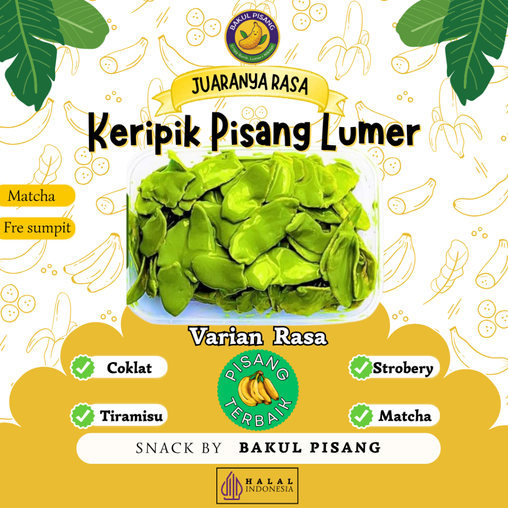 

KERIPIK PISANG LUMER COKLAT MATCHA BANANA CHIPS 1000 ML BERAT 250 GRAM