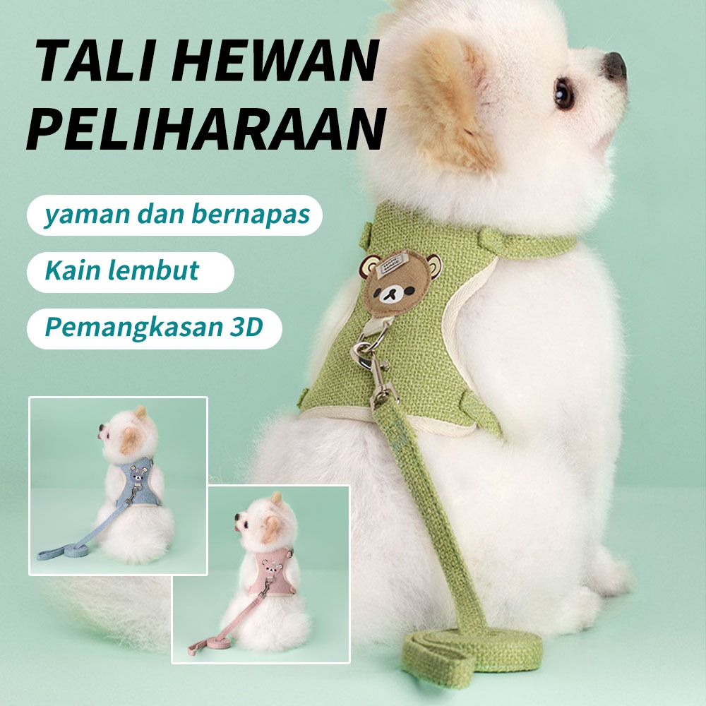 Seaningrum Tali Hewan Peliharaan Harness Anjing Kucing Tali Kucing Harness Buat Jalan Jalan Tali