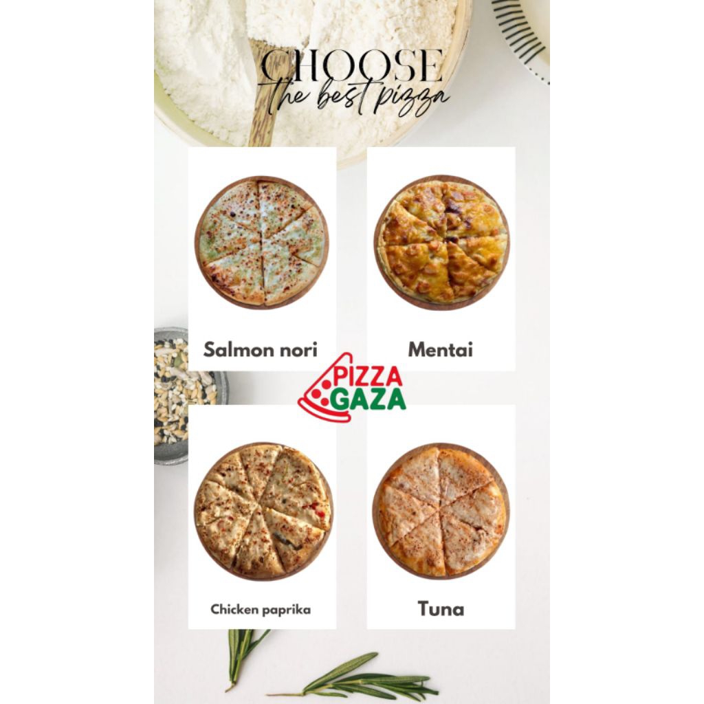 

Pizza Gaza - Salmon Nori Small ( diameter 15 cm )