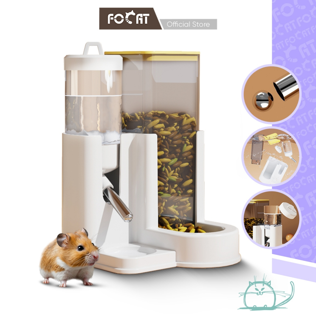 FOCAT Tempat Makan Minum Hamster F38 Dispenser Anabul / Pet Feeder Otomatis 2IN1