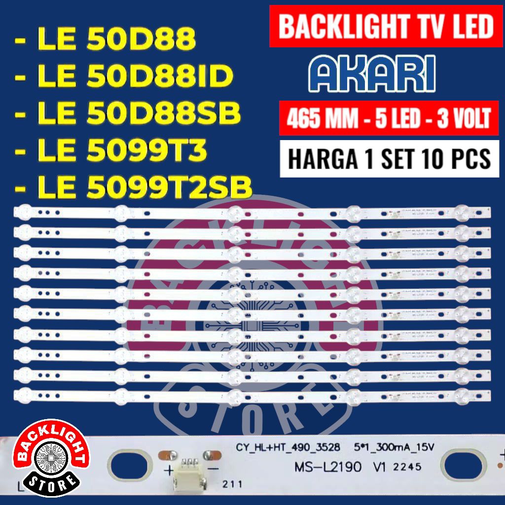 Backlight Tv Led AKARI 50 inc LE 50D88 LE50D88 LE50D88ID LE50D88EB LE5099T3 LE5099T2SB