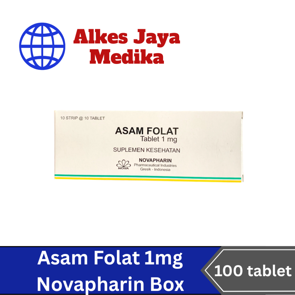 Asam Folat 1 mg Novapharin Box Isi 100 Tablet - Vitamin Asam Folat