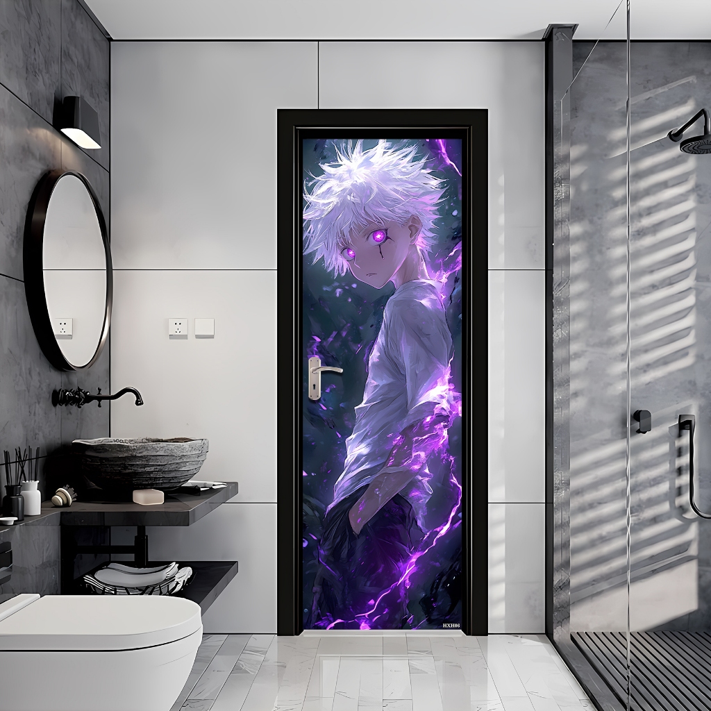 Sticker Pintu Kamar Mandi Sticker Dinding Stiker Pintu HOMEDECOR MOTIF ANIME HUNTE X HUNTER