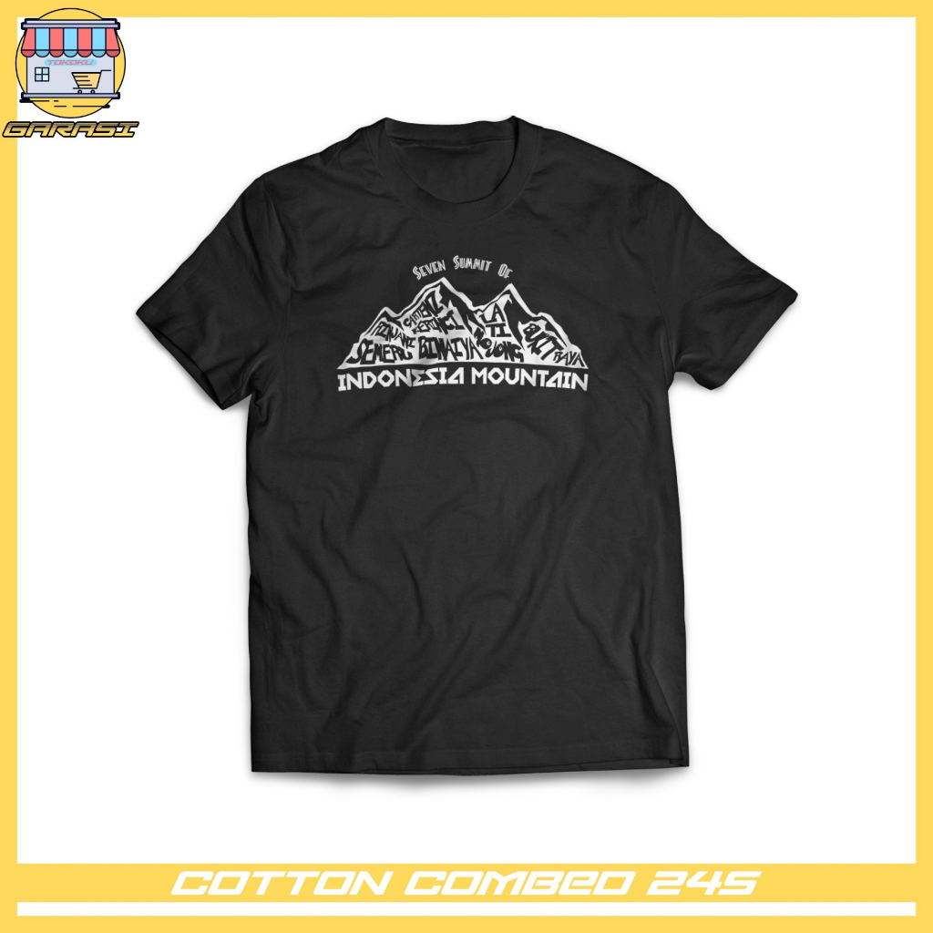 garasi tokoku kaos pendaki gunung unisex pria wanita indonesia mountain seven summits of indonesia