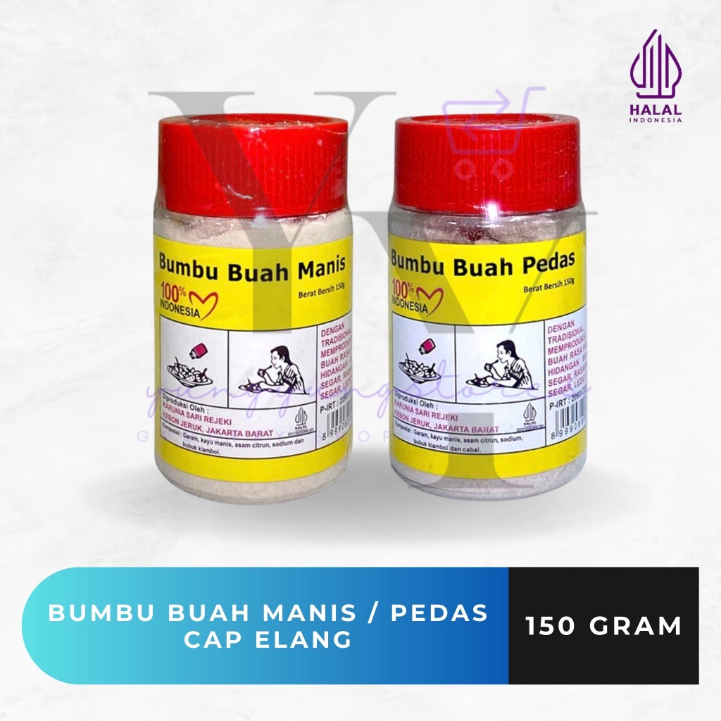 

Bumbu Buah / Garam Buah Manis / Pedas Cap Elang Botol 150 gram