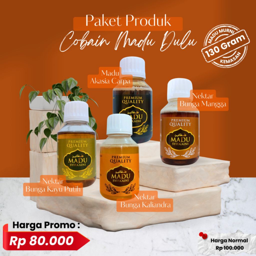 

Paket Madu Icip-icip | Madu Bunga Mangga | Madu Bunga Kayu Putih | Madu Kaliandra | Madu Akasia