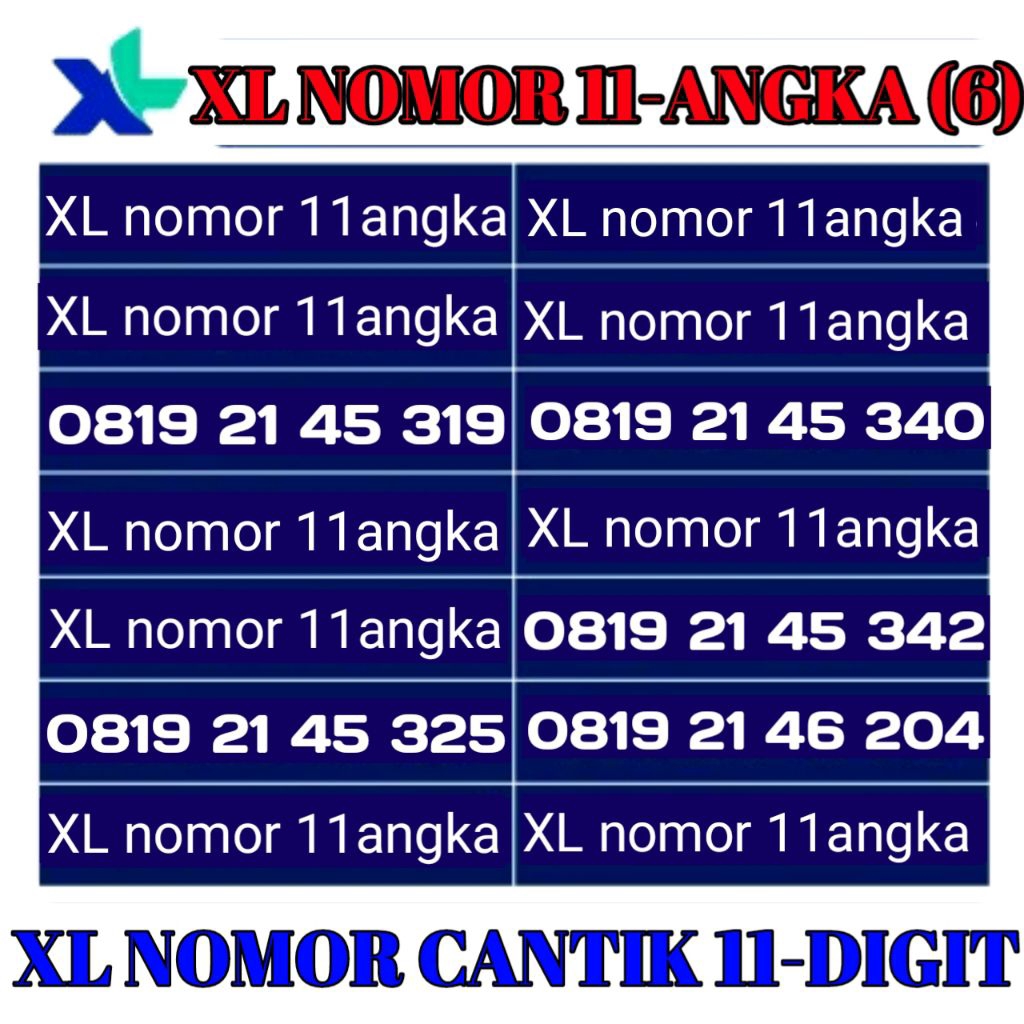 promo perdana XL nomor cantik 11digit(Cek Deskripsi)