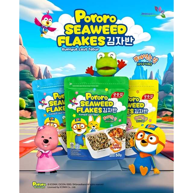 

(HALAL) PORORO SEAWEED FLAKES 1PCS / RUMPUT LAUT KERING TABUR / DRIED SEAWEED FLAKES / RUMPUT LAUT TABUR 50G