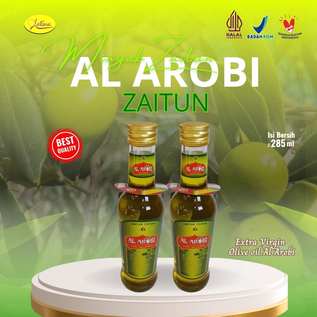 

Minyak Zaitun Al Arobi Extra Virgin 285ml – Olive Oil Asli Halal BPOM