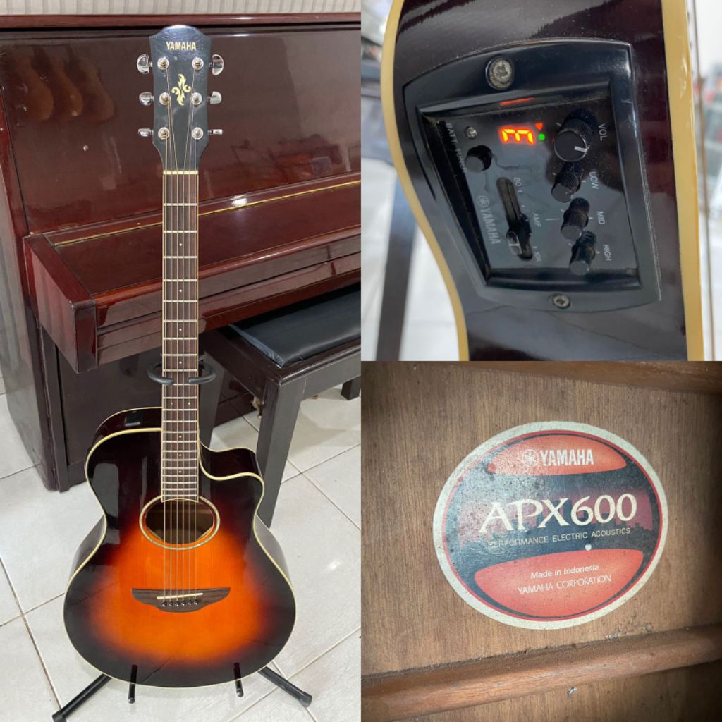 Gitar Akustik Elektrik Seken Yamaha APX600 Original Murah Tipis Bagus untuk Pemula & Konser