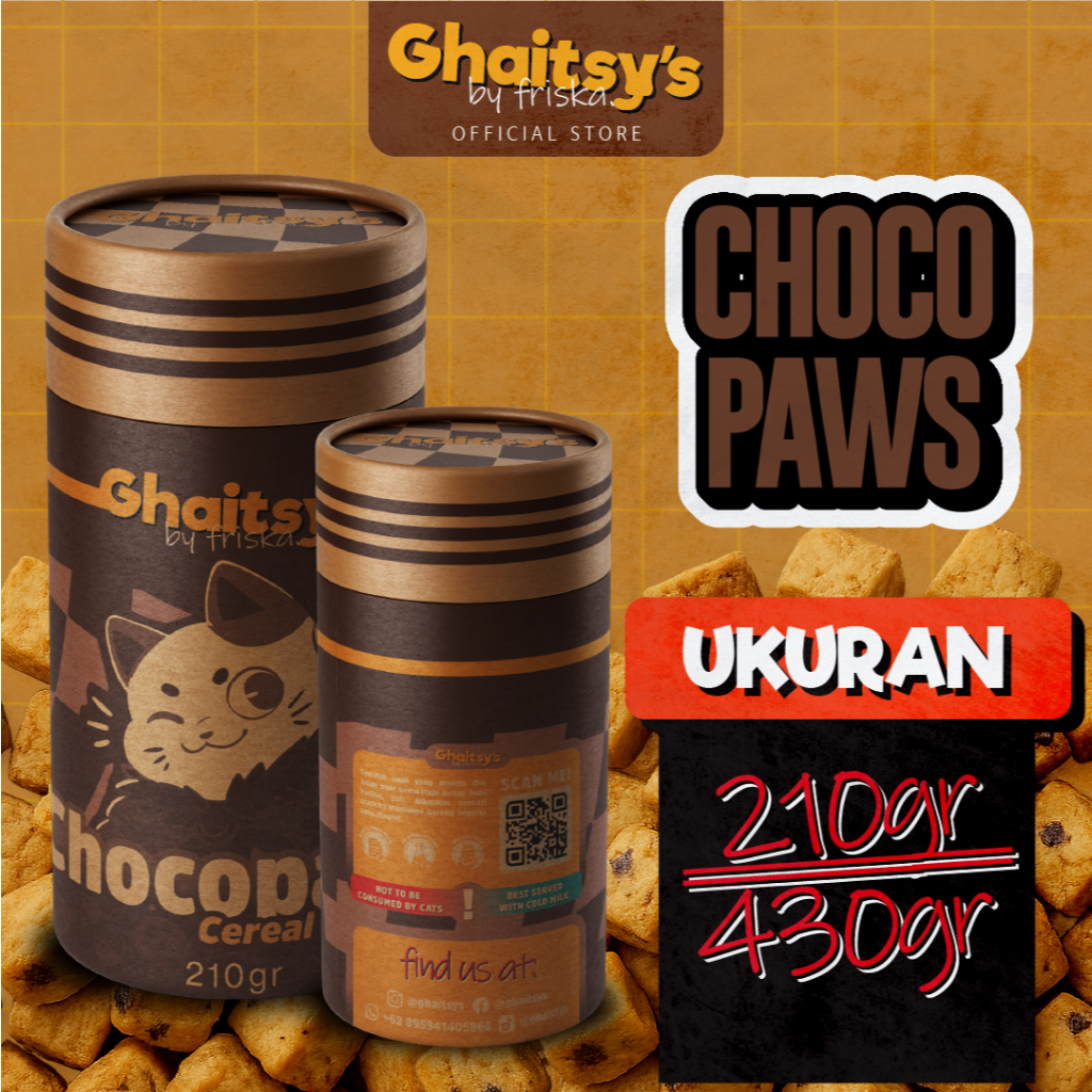 

Ghaitsy’s Premium Breakfast Cereal Cookies VARIAN CHOCOPAWS (rasa Chocolate)