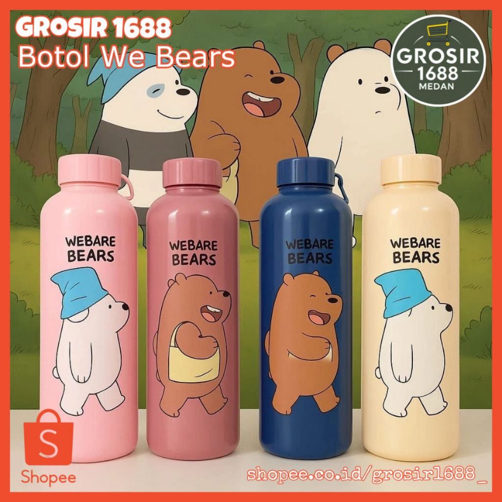 Grosir1688 - Botol Minum 1 Liter Botol Minum Plastik Botol Minum Kekinian Viral Webabee Bears