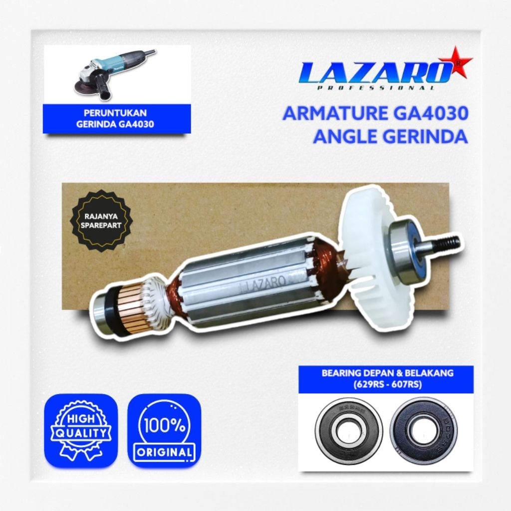 Armature Angker Gerinda MAKITA GA4030 LAZARO GA4030 Armature Angker Angle Gerinda GA4030 Makita Mesi