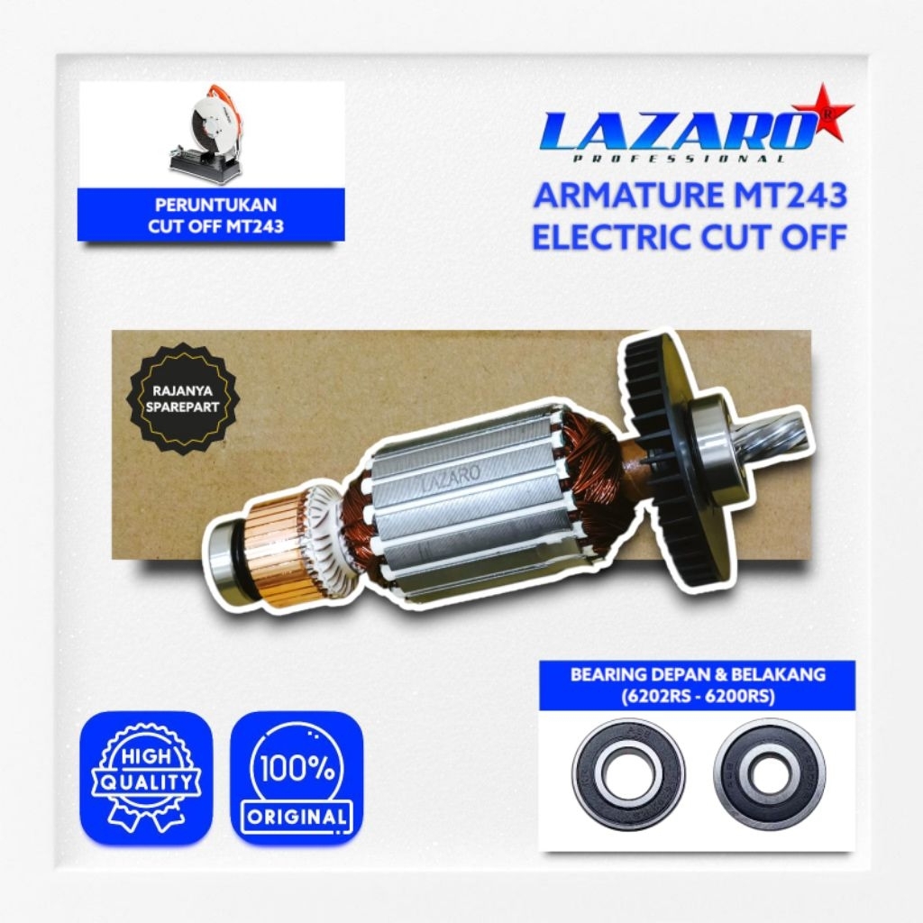 Armature Angker Mesin Cut Off 14inch MAKTEC MT243 LAZARO MT243 Armature Angker Electric Cut Off MT24