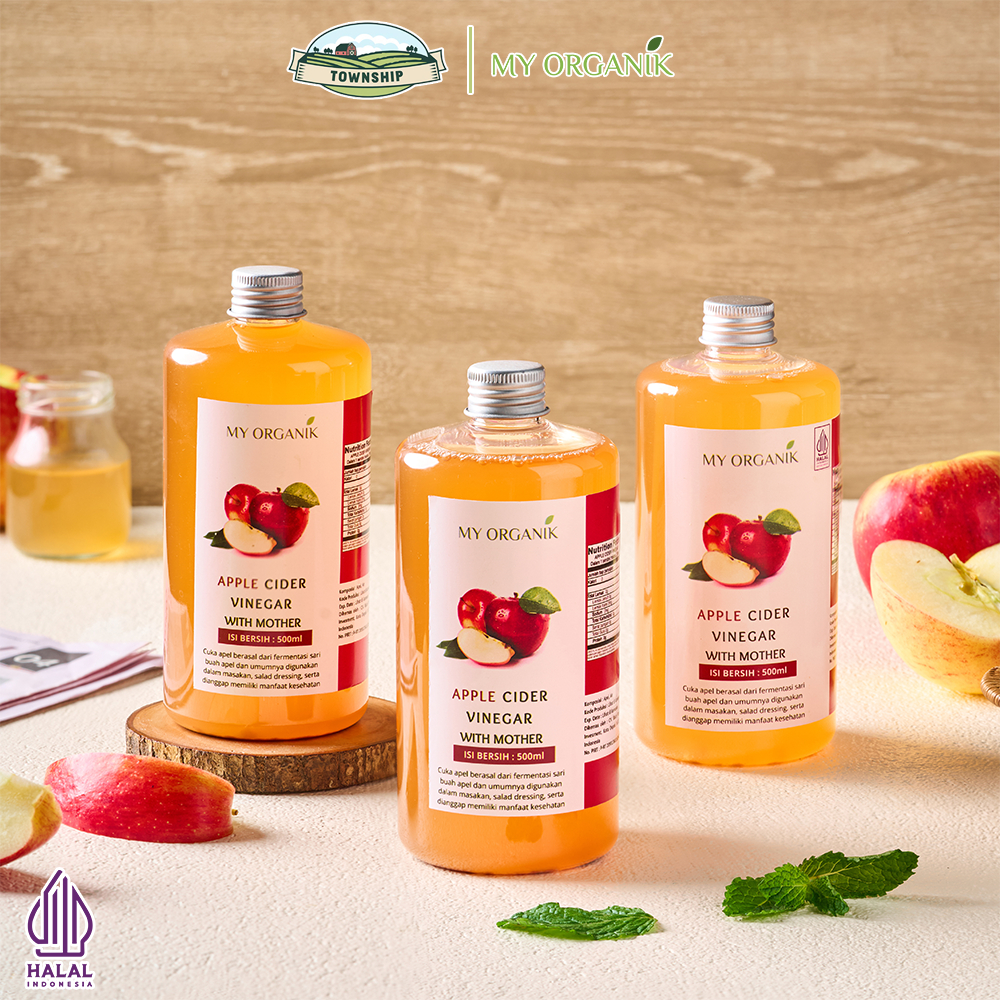 

My Organik Paket Lebih Hemat 3 Cuka Apel With Mother 500 ml Asli 100% Apple Vinegar With Mother